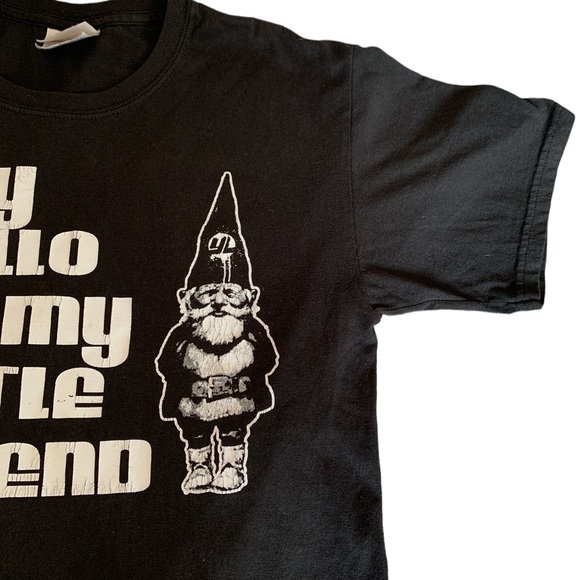 “Say Hello To My Little Friend” Gnome Black Graphic Tee Shirt Mens Small (34-36) - Picture 3 of 11